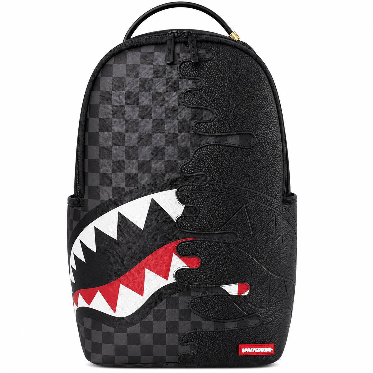 Sprayground Black Checkerboard Sharkmouth Backpack