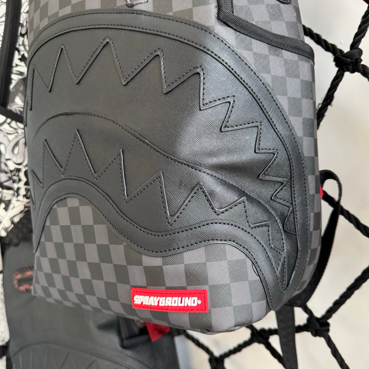 Sprayground Charcoal Checkered Sharkmouth Backpack