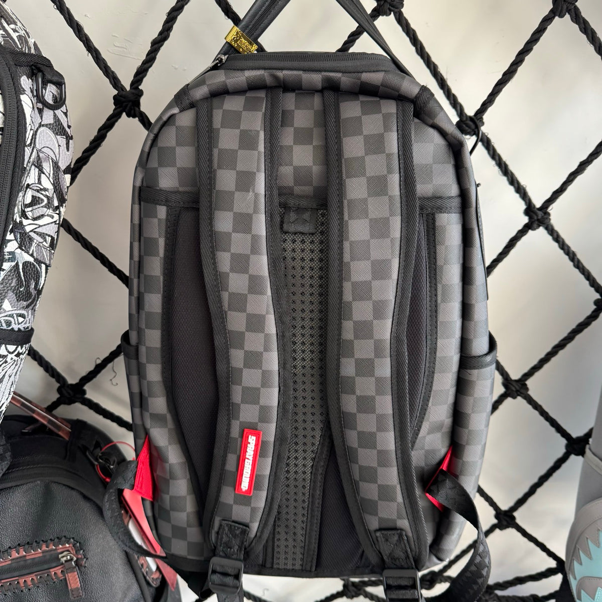 Sprayground Charcoal Checkered Sharkmouth Backpack
