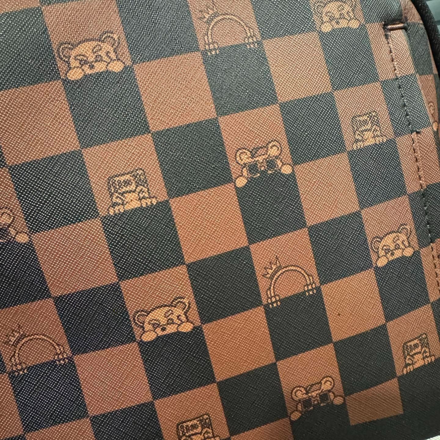 Sprayground Brown Bear Checkered Sharkmouth Backpack