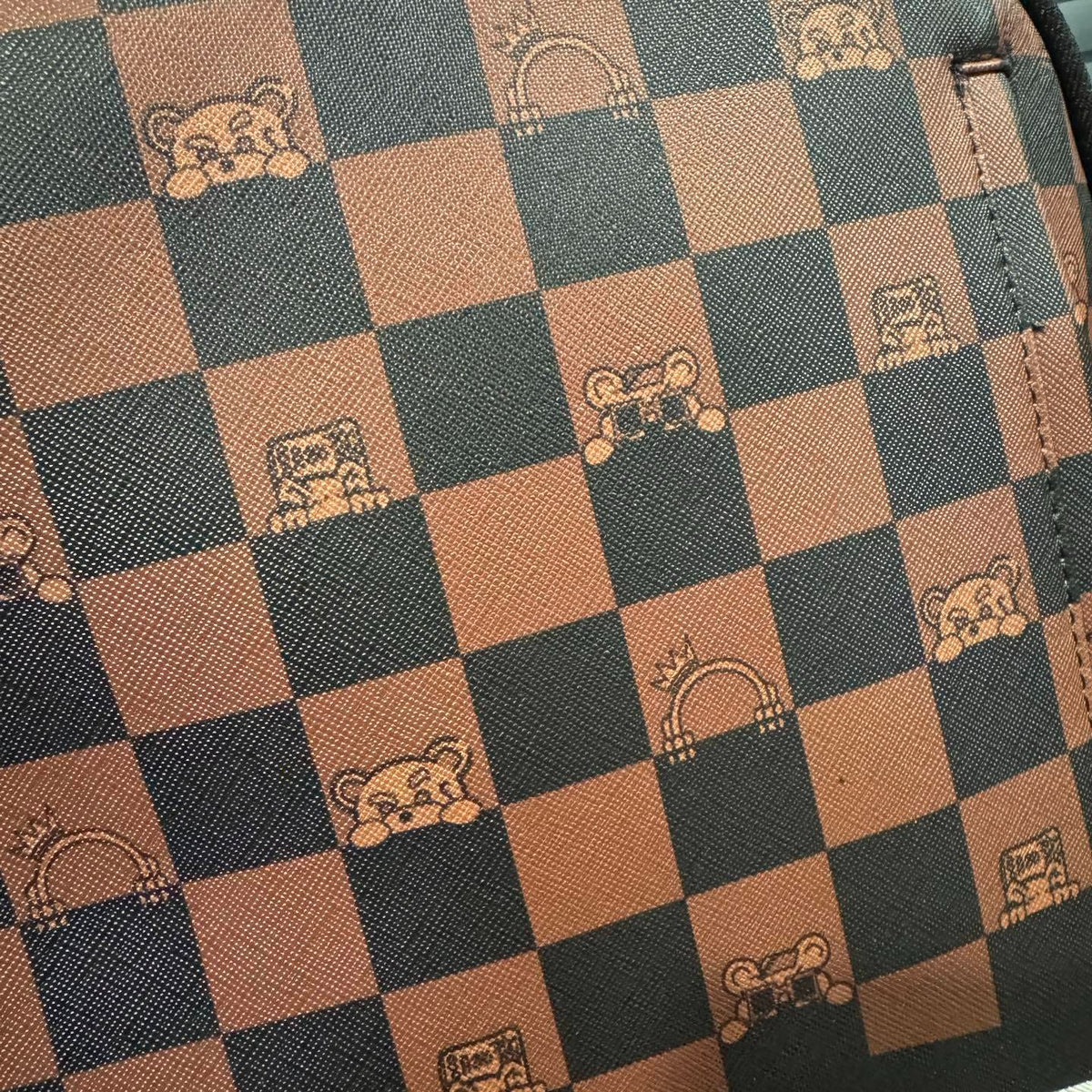 Sprayground Brown Bear Checkered Sharkmouth Backpack
