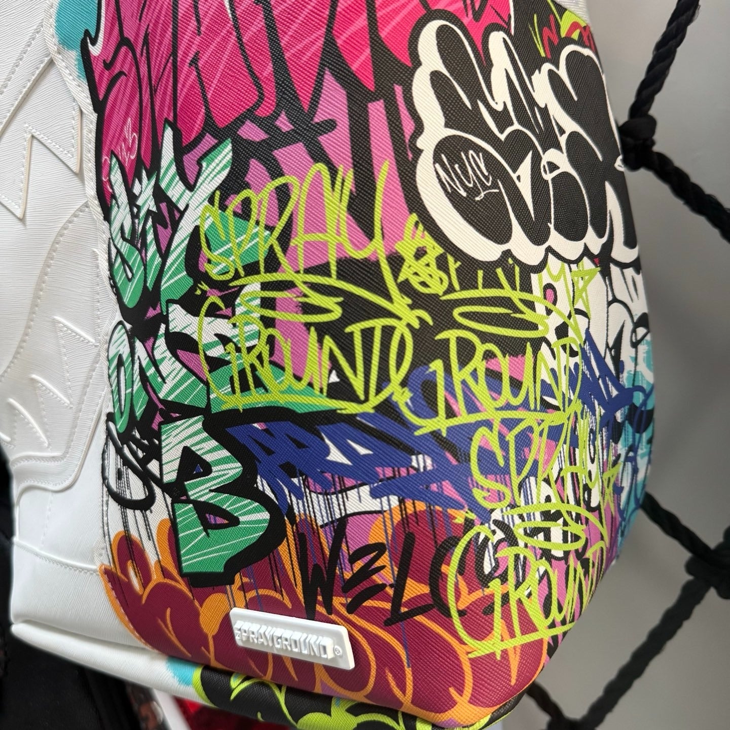 Sprayground White Half Graffiti Sharkmouth Backpack