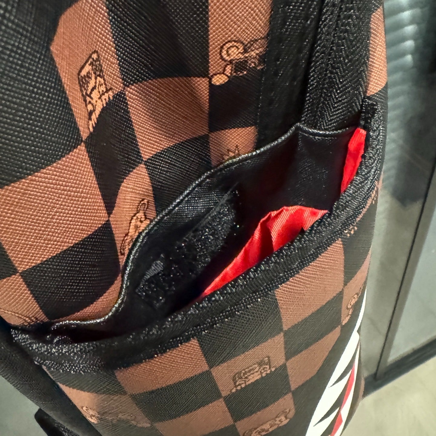 Sprayground Brown Bear Checkered Sharkmouth Backpack