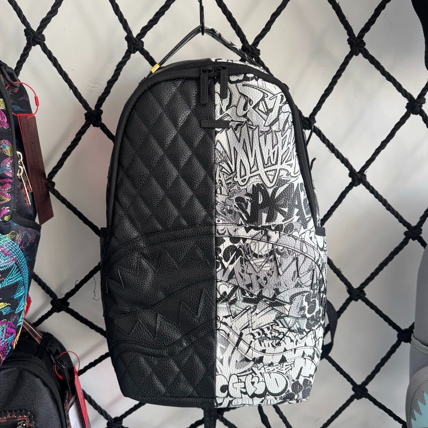 Sprayground Black & White Graffiti Backpack