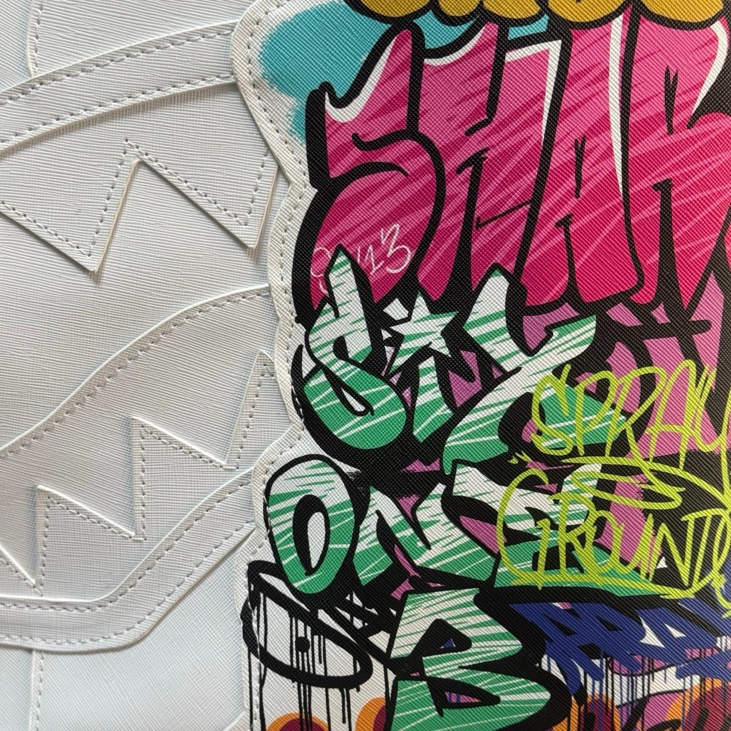 Sprayground White Half Graffiti Sharkmouth Backpack