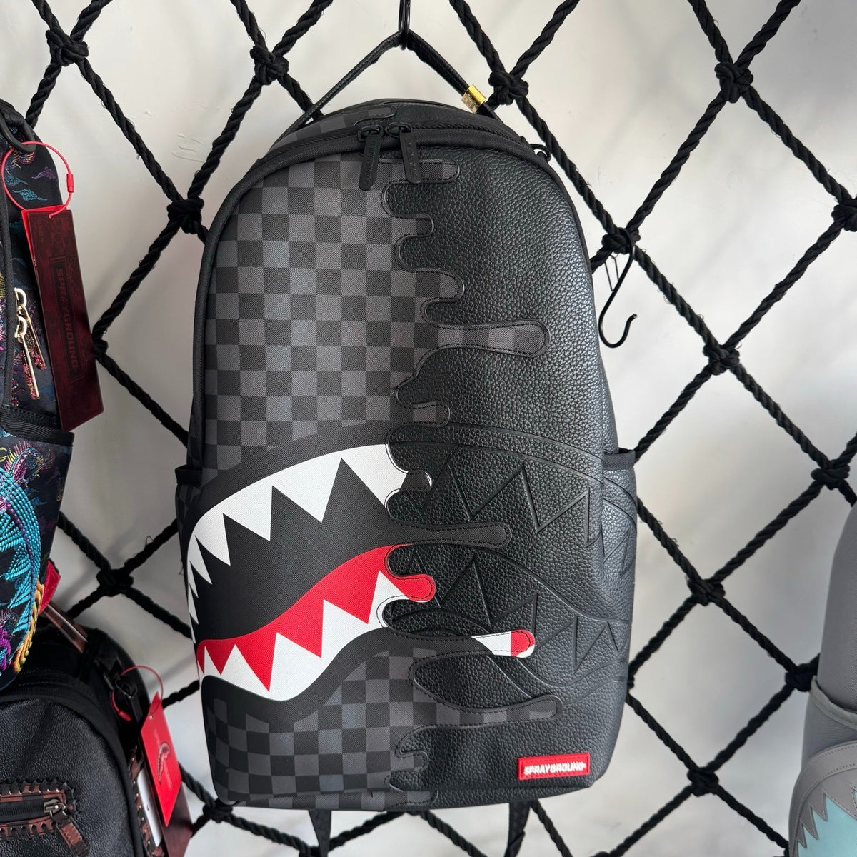 Sprayground Black Checkerboard Sharkmouth Backpack