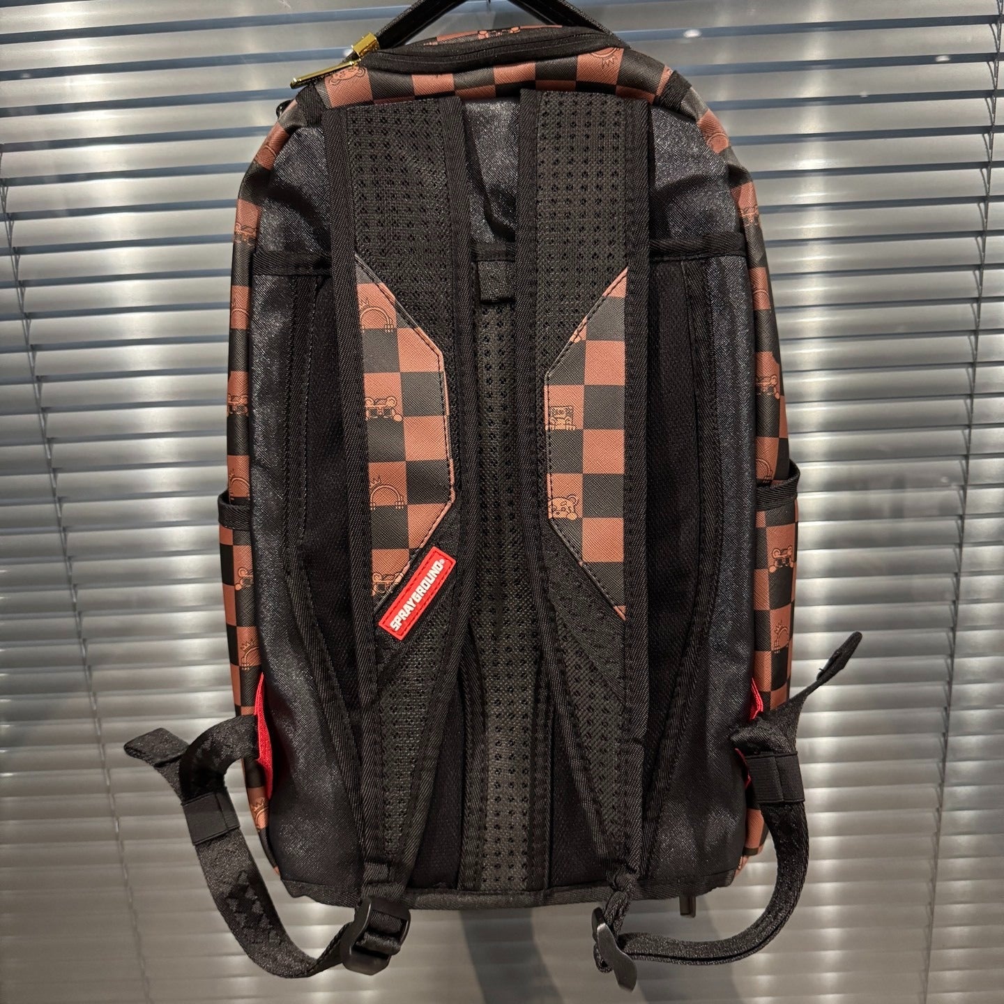 Sprayground Brown Bear Checkered Sharkmouth Backpack