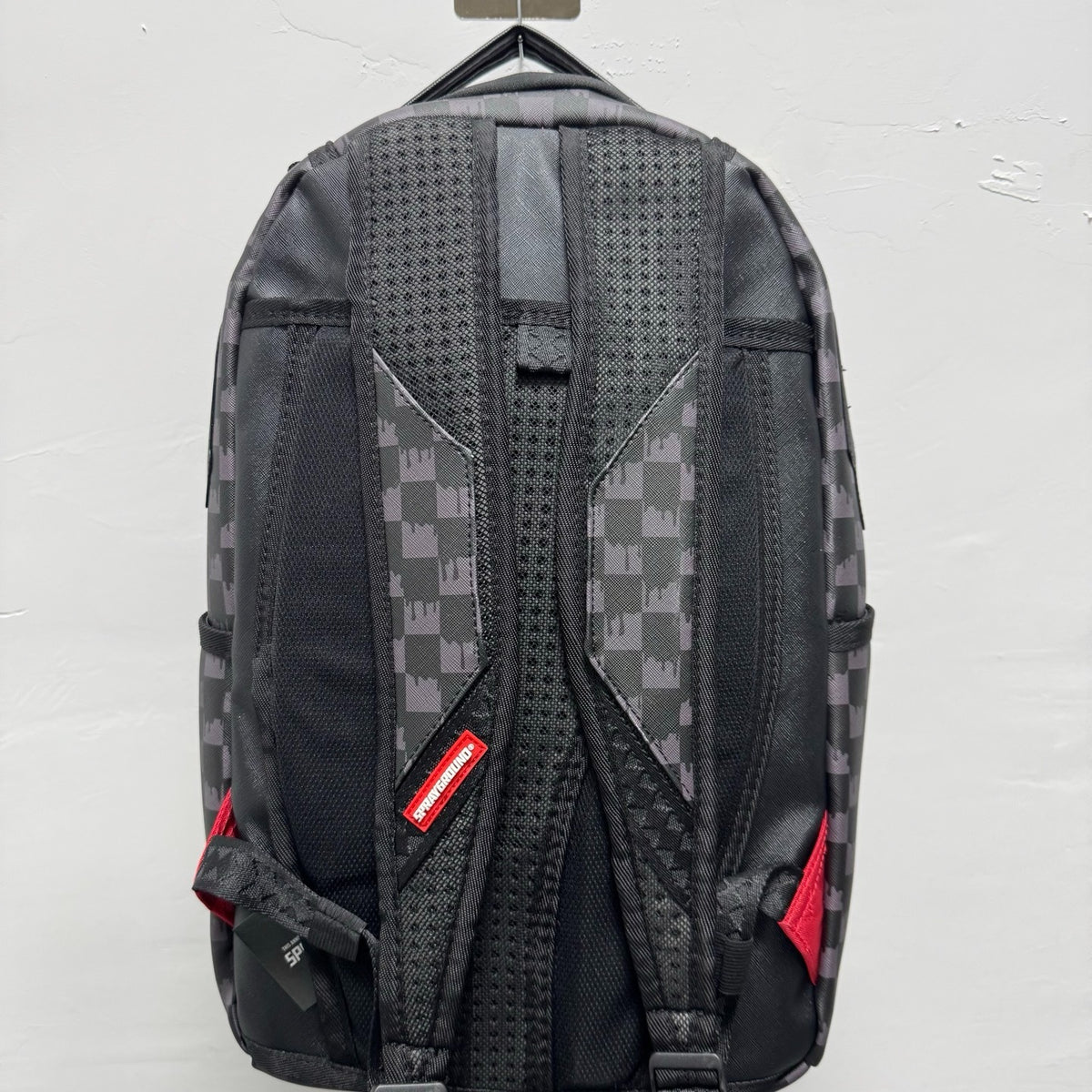 Sprayground Grey Checkered Drip Sharkmouth Backpack