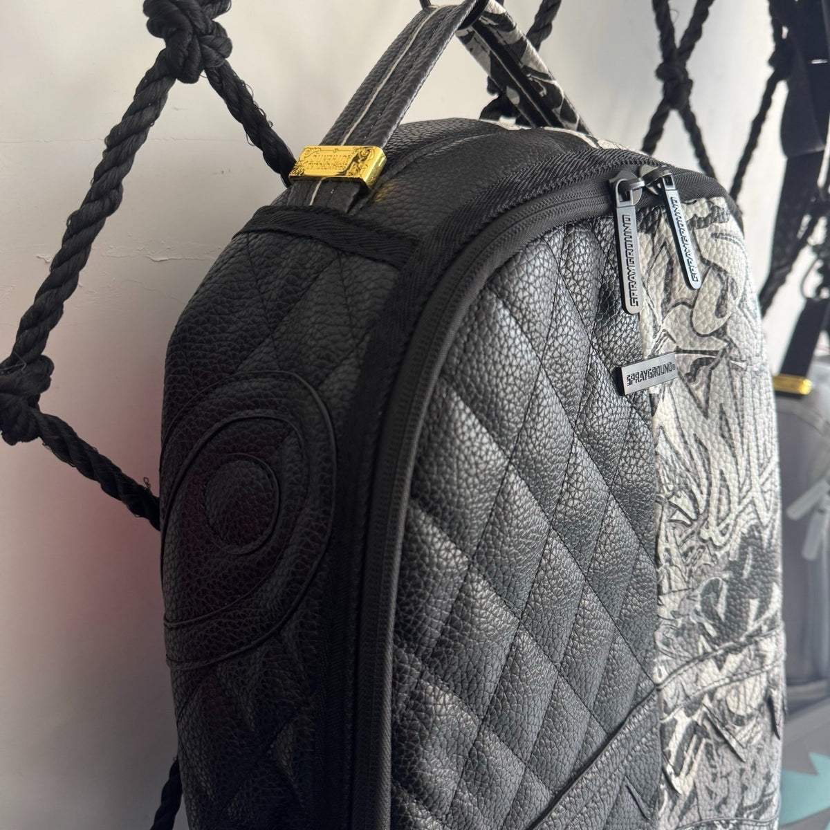 Sprayground Black & White Graffiti Backpack