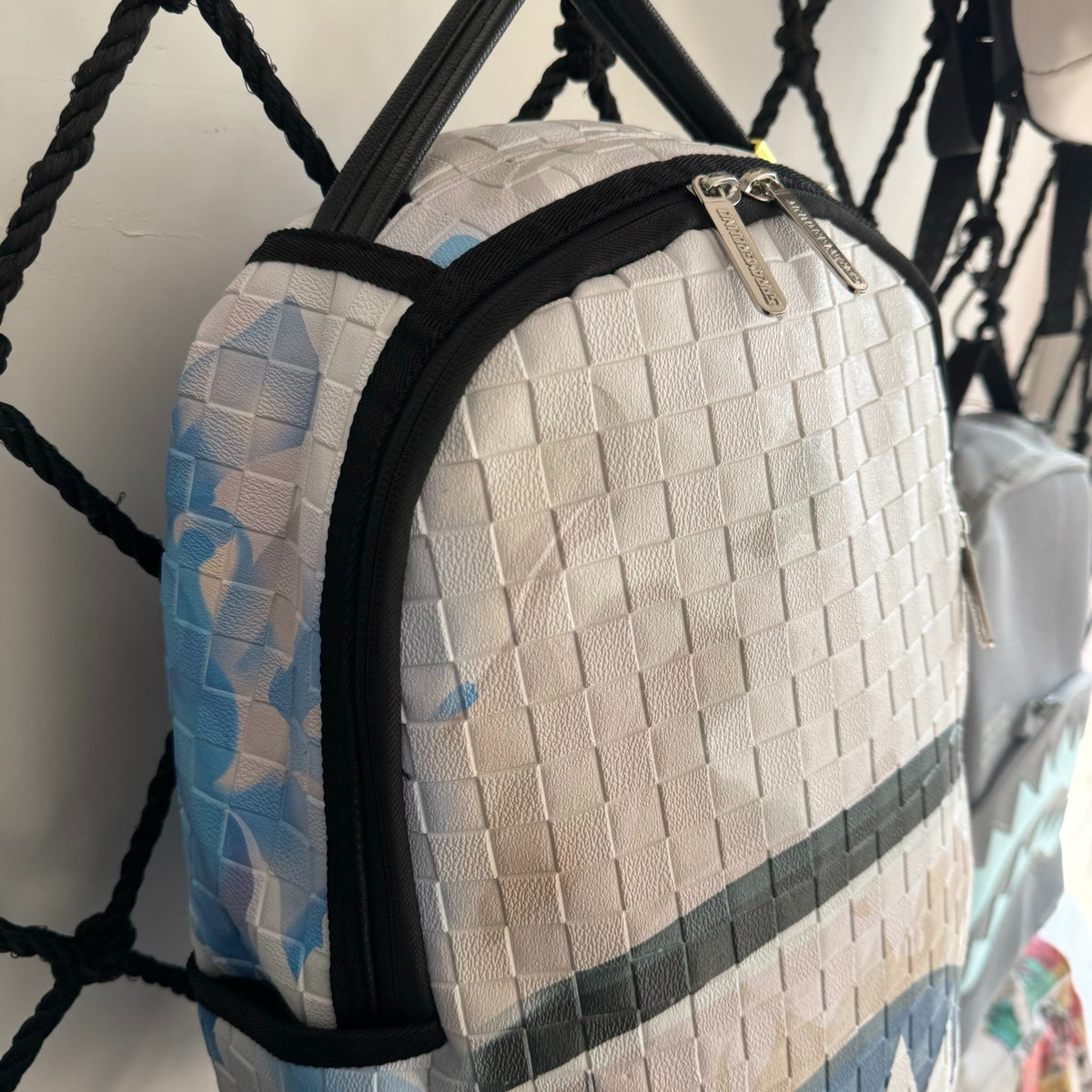 Sprayground Clouds Checkerboard Shark Backpack