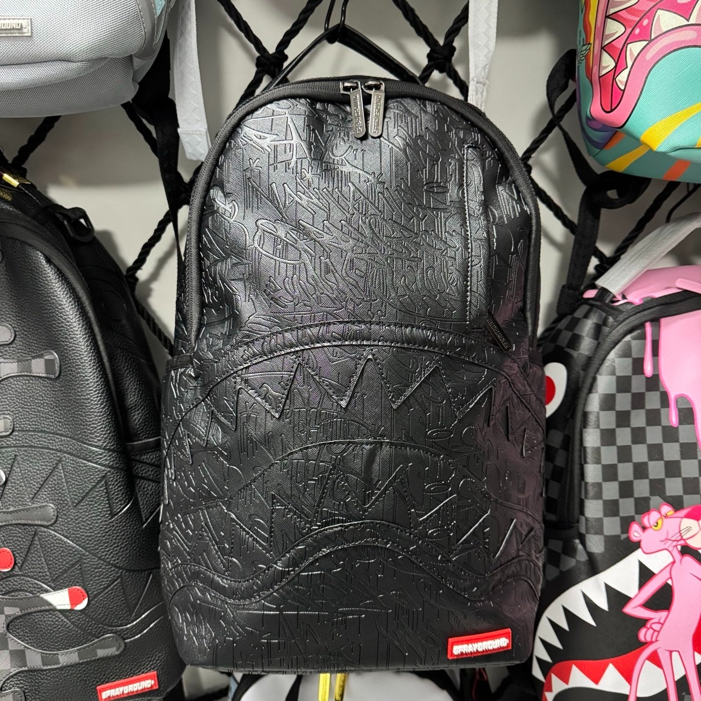Sprayground Blackout Embossed Shark Backpack