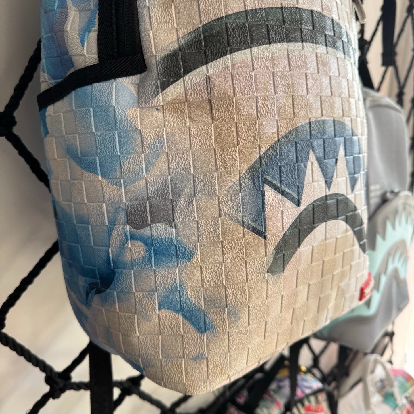 Sprayground Clouds Checkerboard Shark Backpack