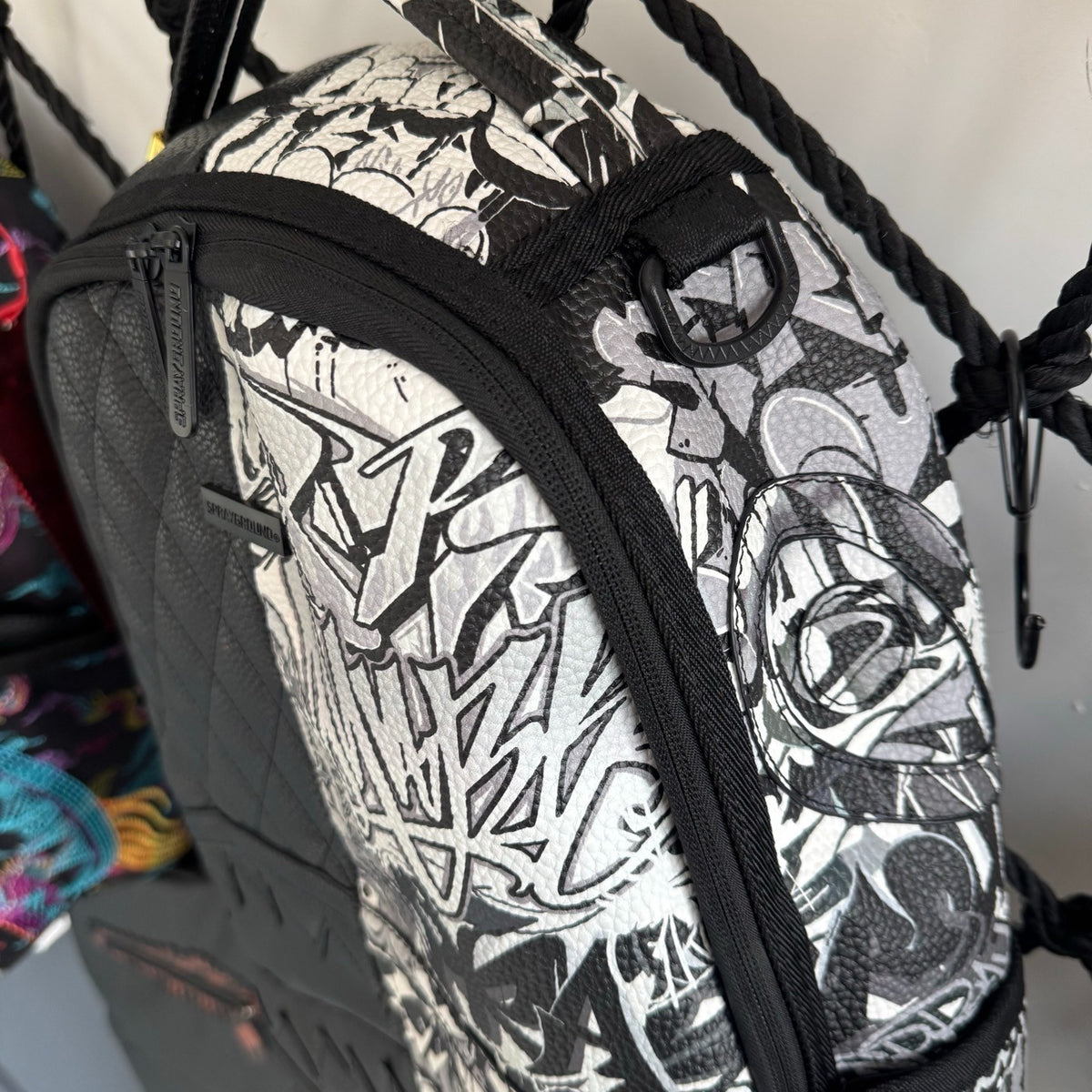 Sprayground Black & White Graffiti Backpack