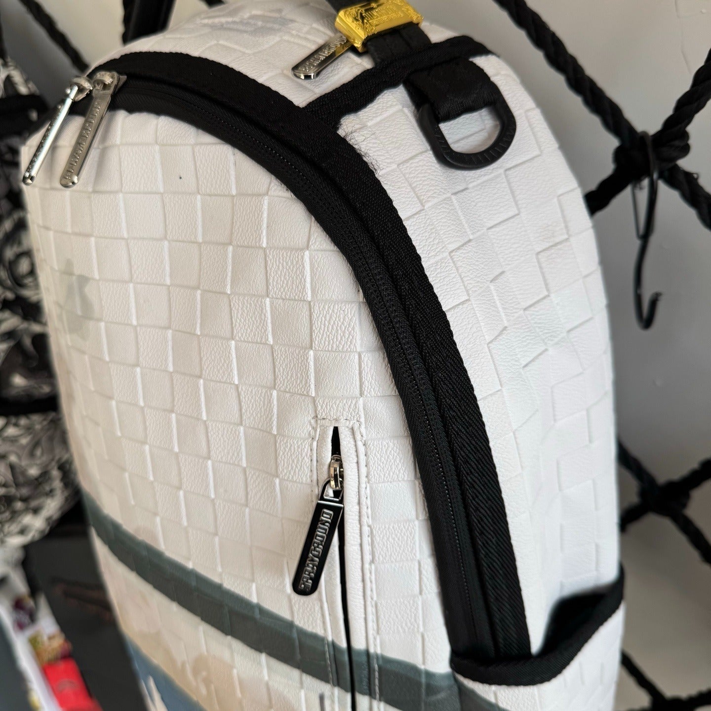 Sprayground Clouds Checkerboard Shark Backpack