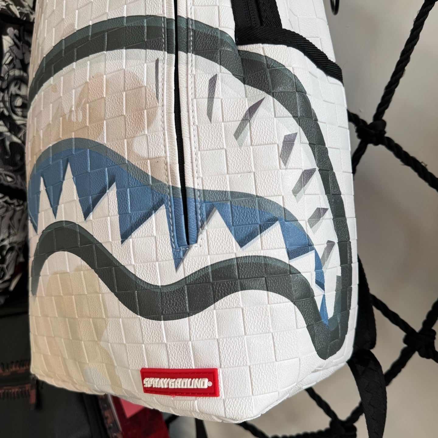 Sprayground Clouds Checkerboard Shark Backpack