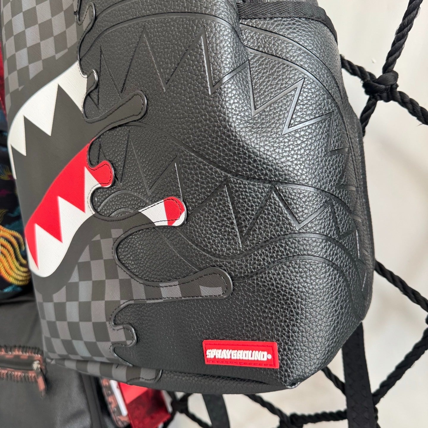 Sprayground Black Checkerboard Sharkmouth Backpack