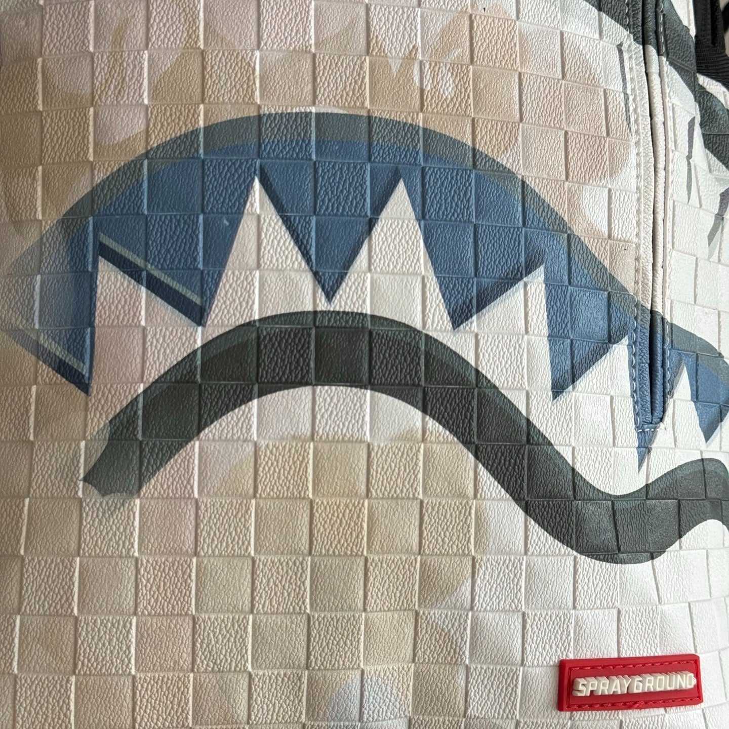 Sprayground Clouds Checkerboard Shark Backpack