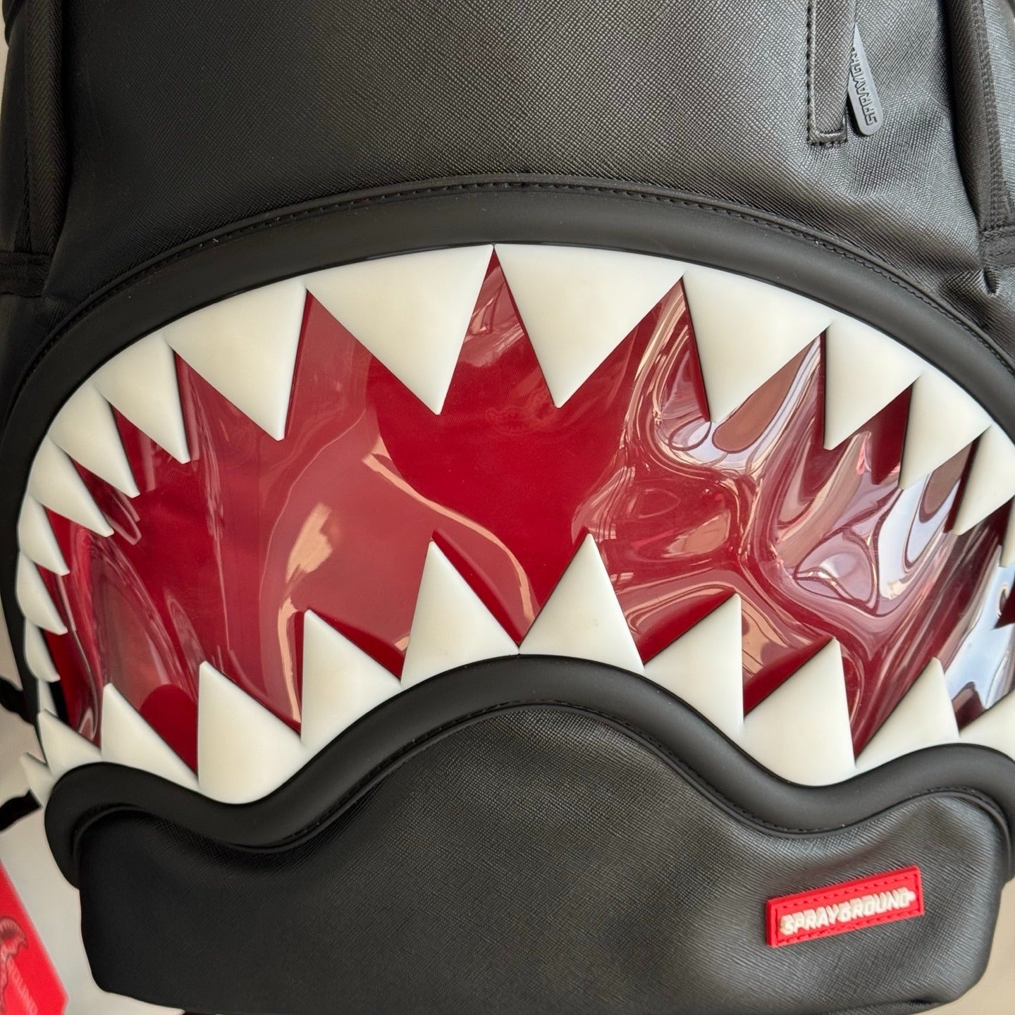 Sprayground Red Patent Sharkmouth Backpack
