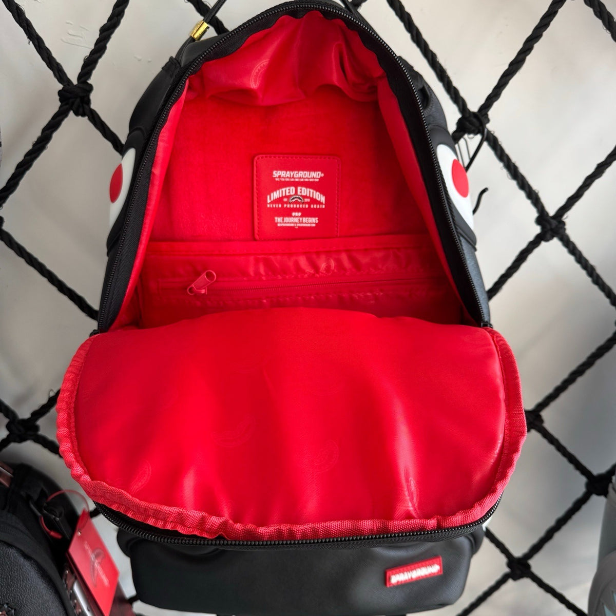 Sprayground Red Patent Sharkmouth Backpack