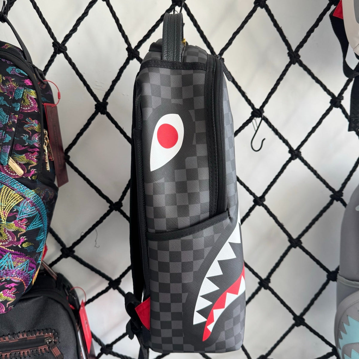 Sprayground Black Checkerboard Sharkmouth Backpack