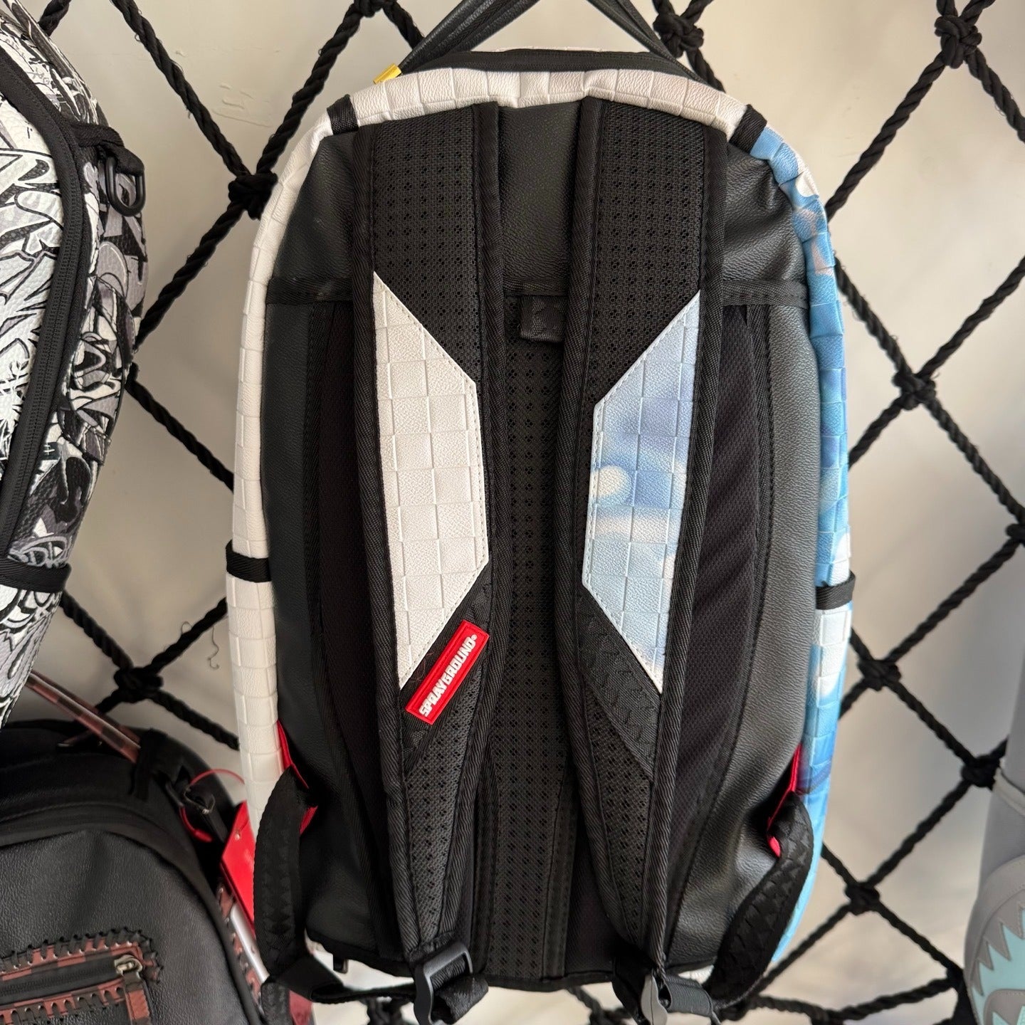 Sprayground Clouds Checkerboard Shark Backpack