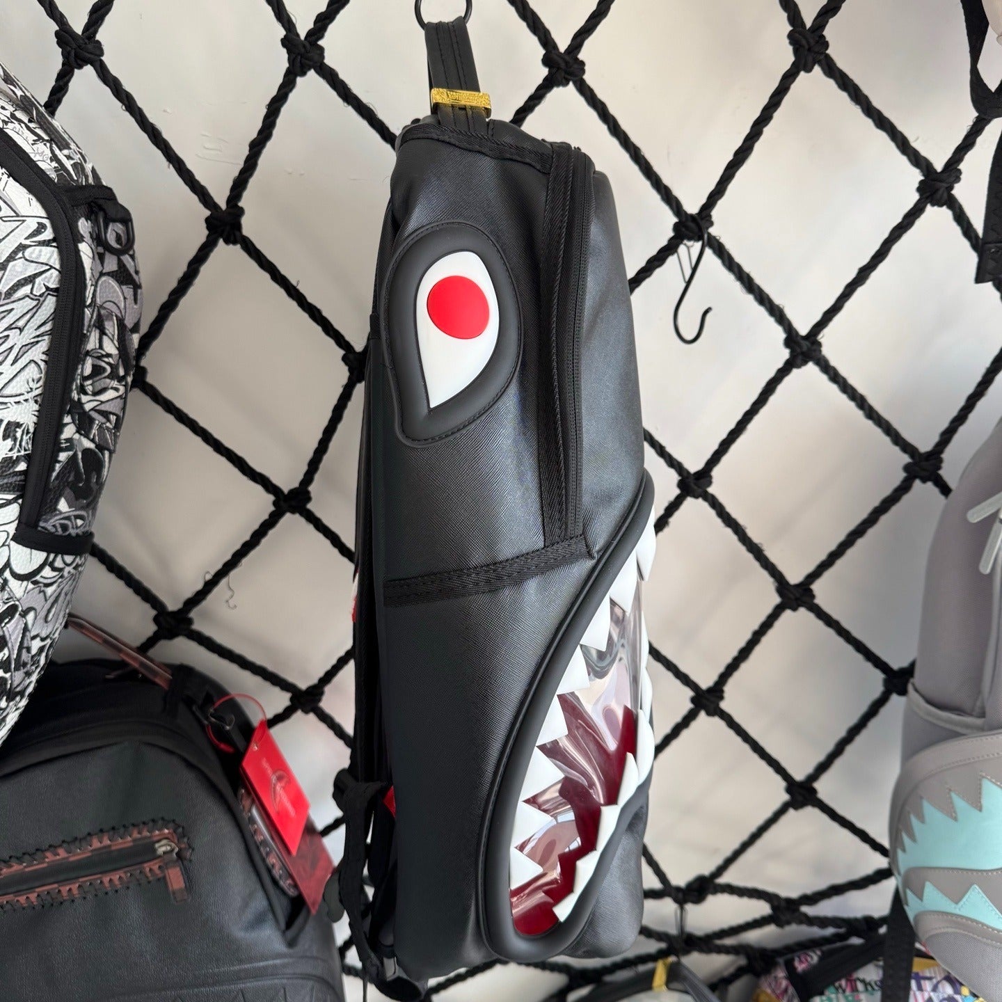 Sprayground Red Patent Sharkmouth Backpack
