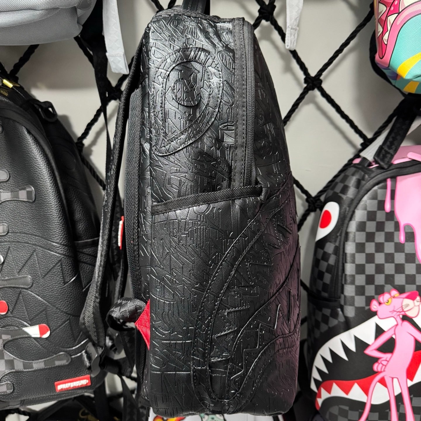 Sprayground Blackout Embossed Shark Backpack