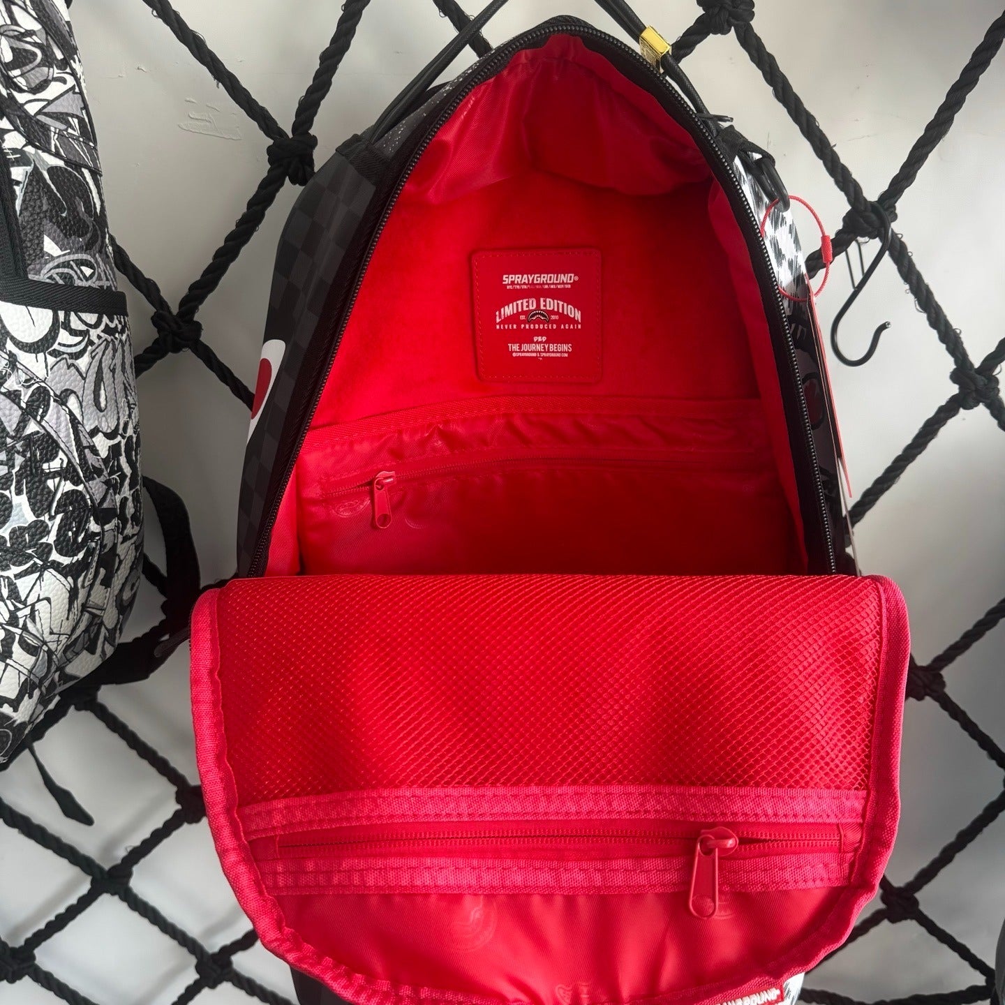 Sprayground Sharks In Paris Spray Checkerboard Backpack