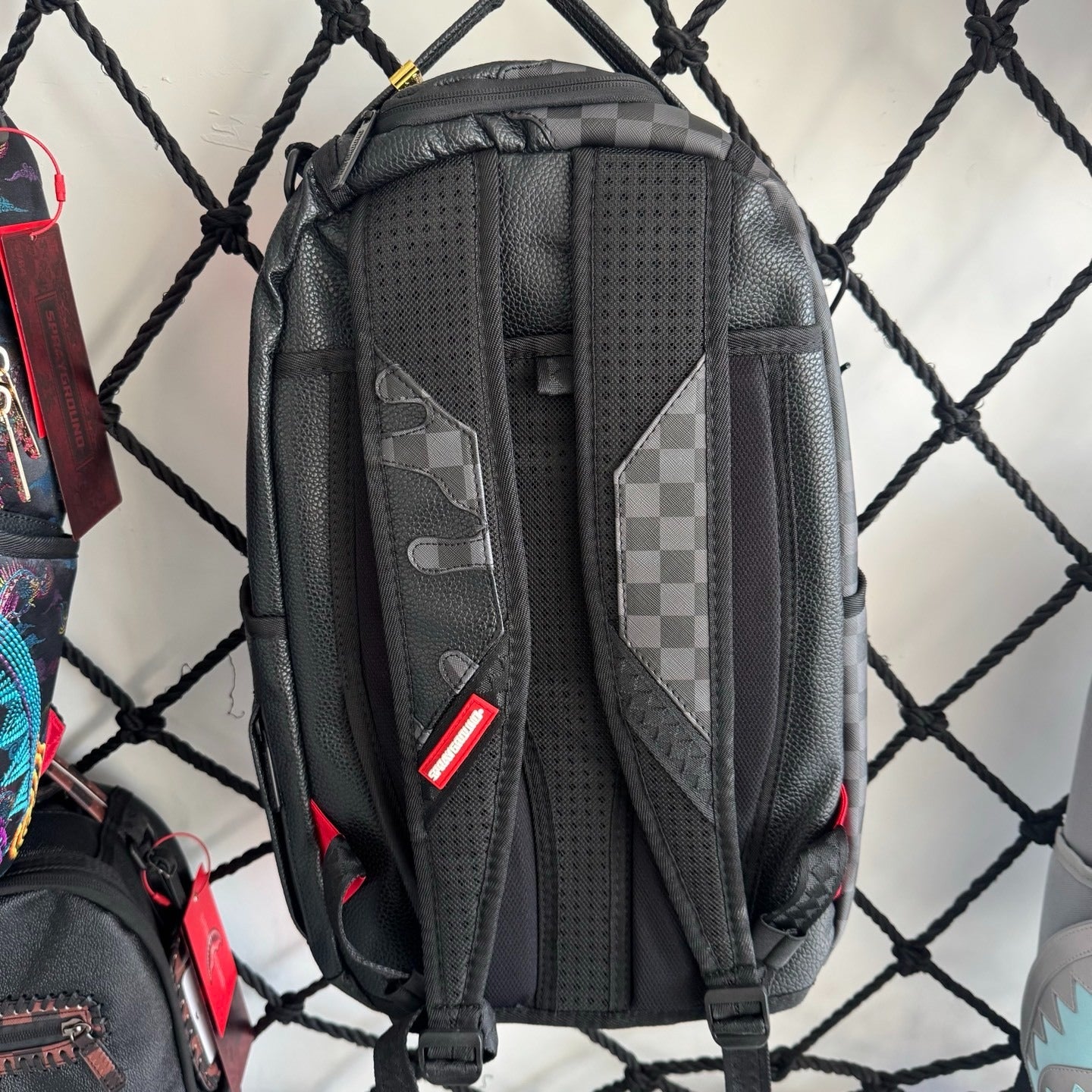 Sprayground Black Checkerboard Sharkmouth Backpack