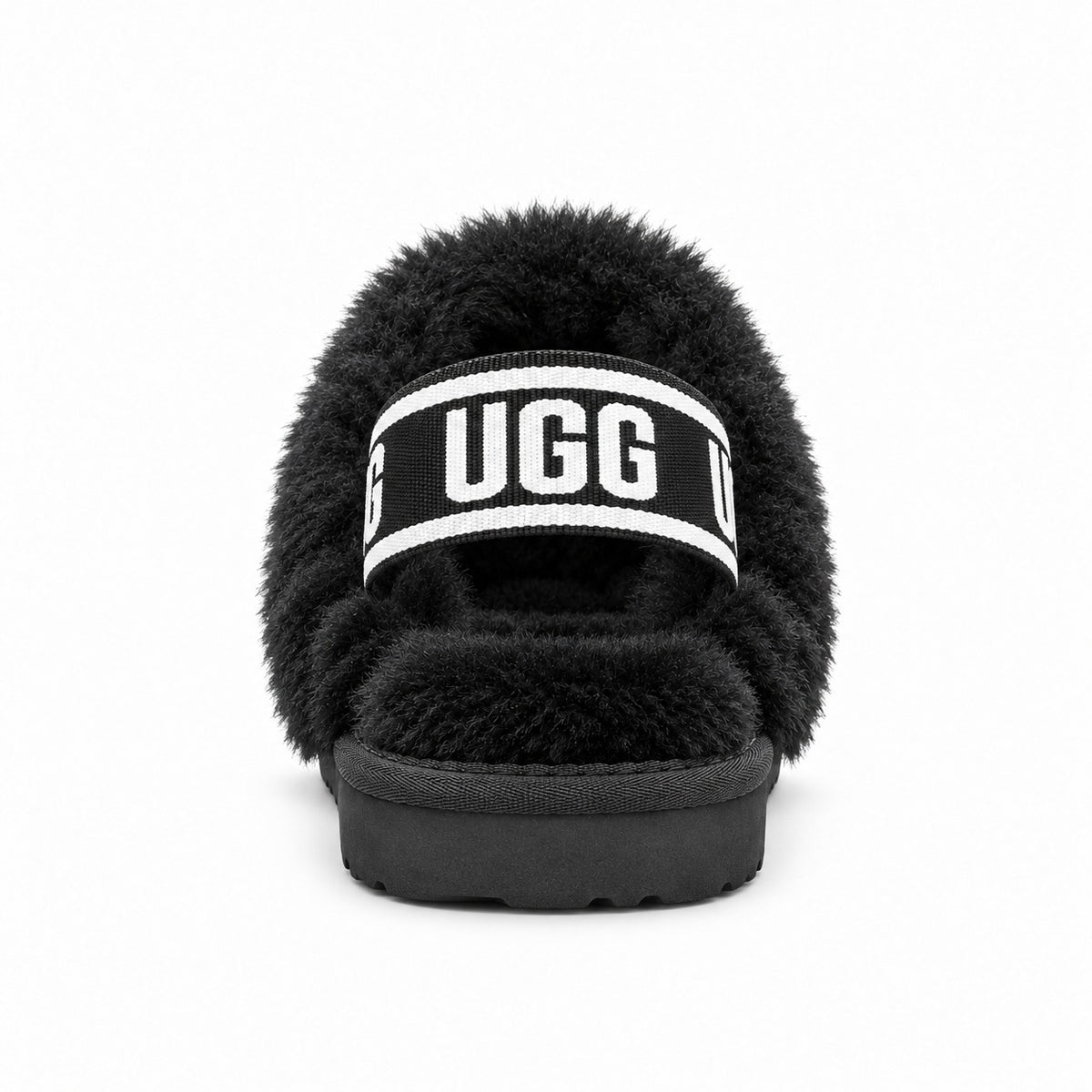 נעלי UGG Funkette לילדים שחור - מבט מאחור עם רצועת UGG
