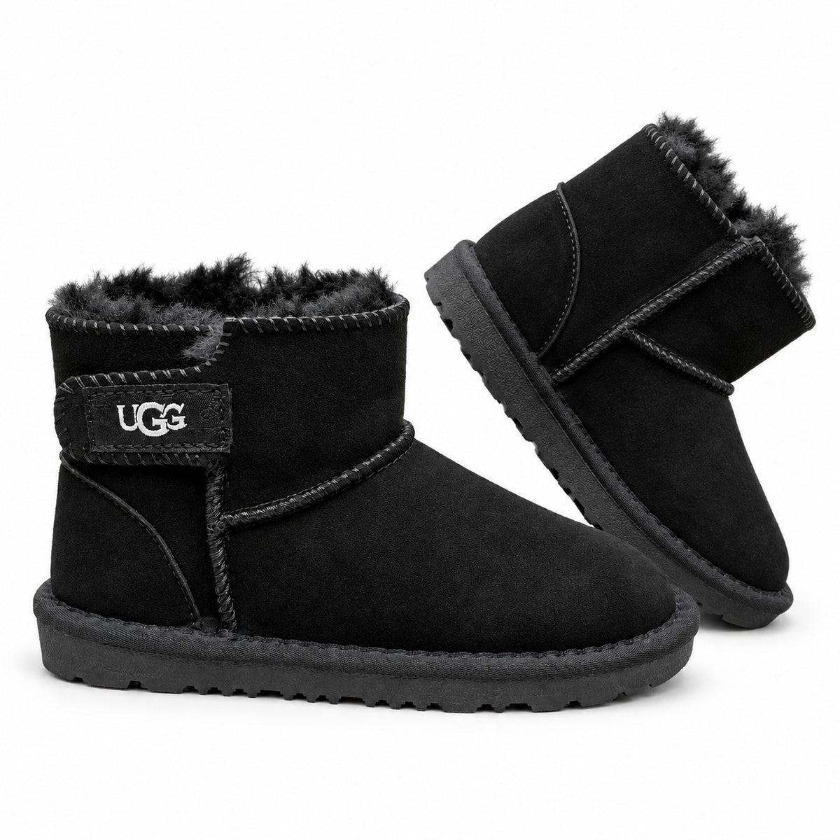מגפי UGG Mini Strap לילדים שחור - זוג