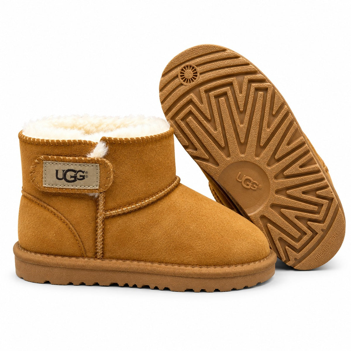 מגפי UGG Mini Strap לילדים ערמוני - עם הסוליה
