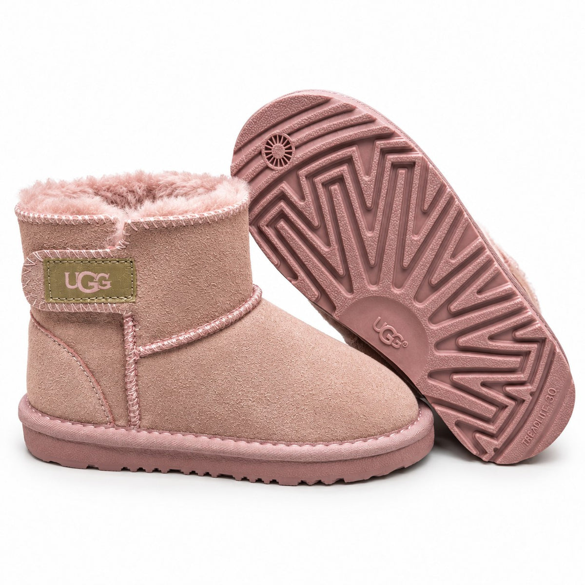 מגפי UGG Mini Strap לילדים ורוד - עם הסוליה