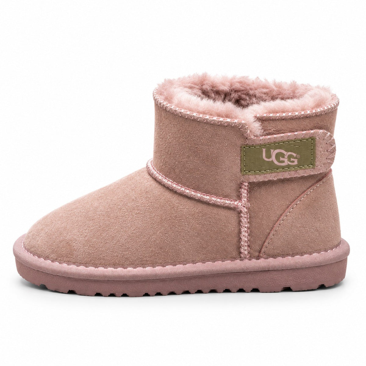 מגפי UGG Mini Strap לילדים ורוד - מבט מהצד